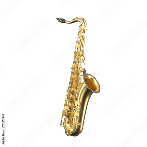 Golden saxophone on white background © tiero