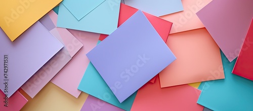 A close-up view showcasing a collection of different colored paper sheets, ideal for various DIY projects and crafts. The vibrant colors and textures of the paper sheets create a visually appealing