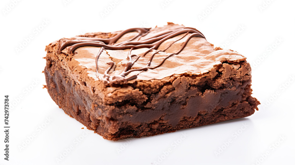 Brownie slice isolated on white background Brownie slice isolated on white background