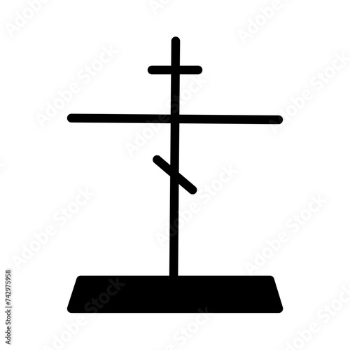 Cross Funeral Hill Glyph Icon