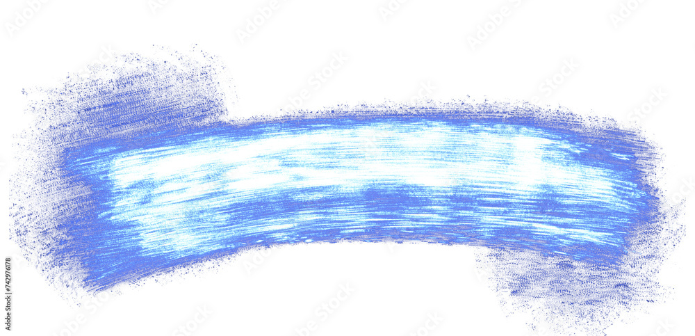 Abstract neon blue brush stroke on isolated background. 