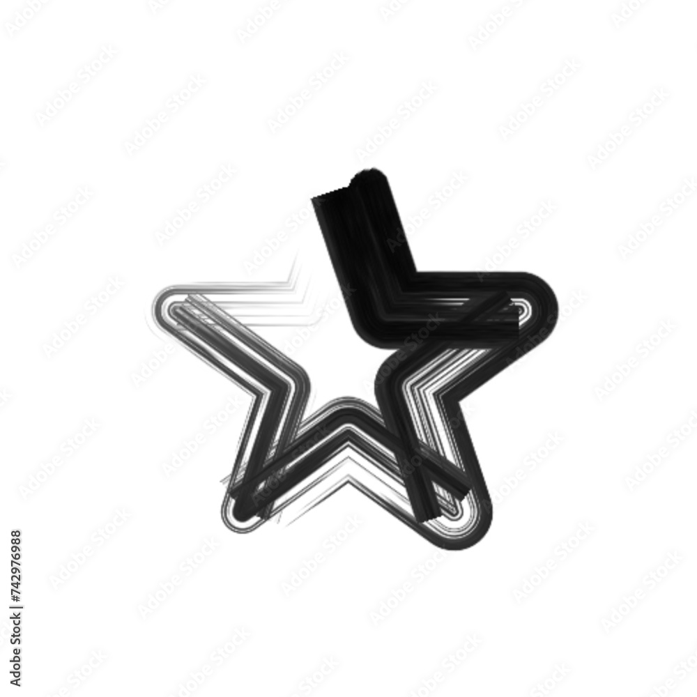 Star Icon Drawn with Brush Star Icon Drawn with Brush