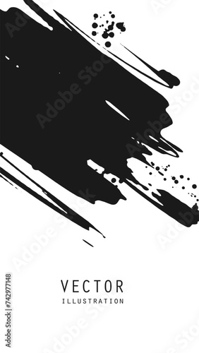 Abstract ink brush banners with grunge effect