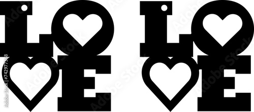 Love Earrings SVG vector cut file for cricut and silhouette