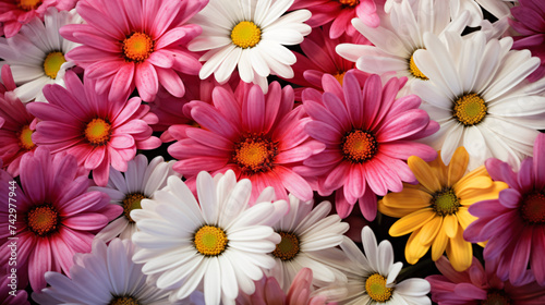 Colorful daisies focus on Madeira Deep Rose
