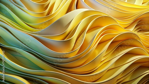 Yellow Wavy Abstract Background with Soft Pastel Colors