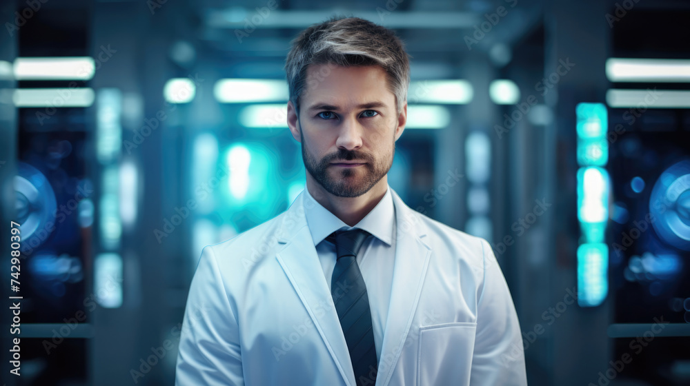 Portrait of Biotechnologist on a blurred background