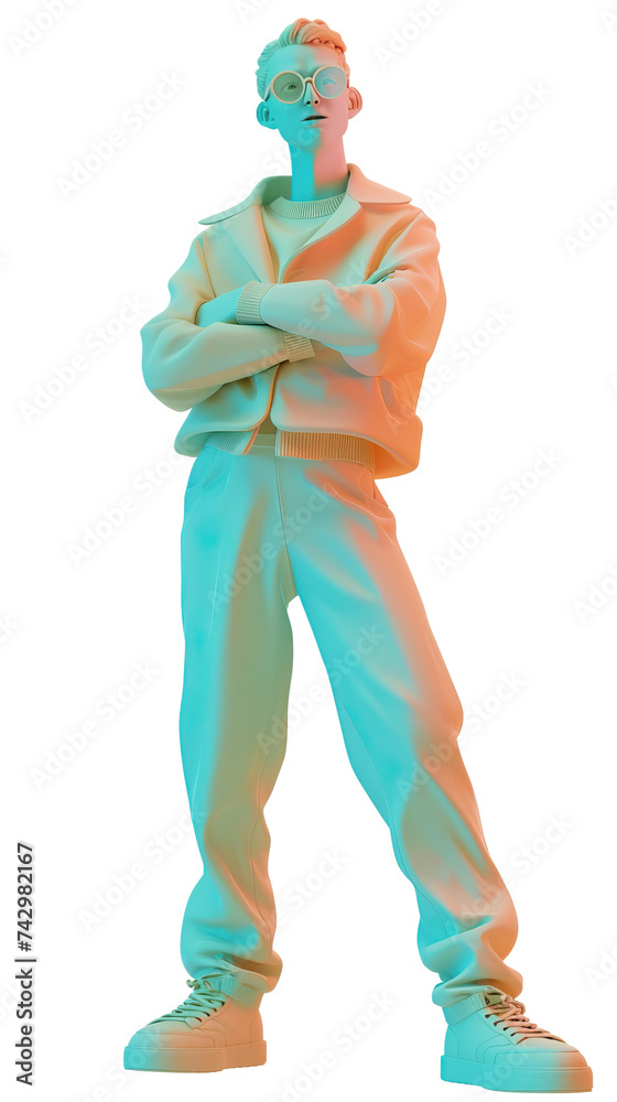 Man in 3D style on a white background
Man in 3D style on a white background