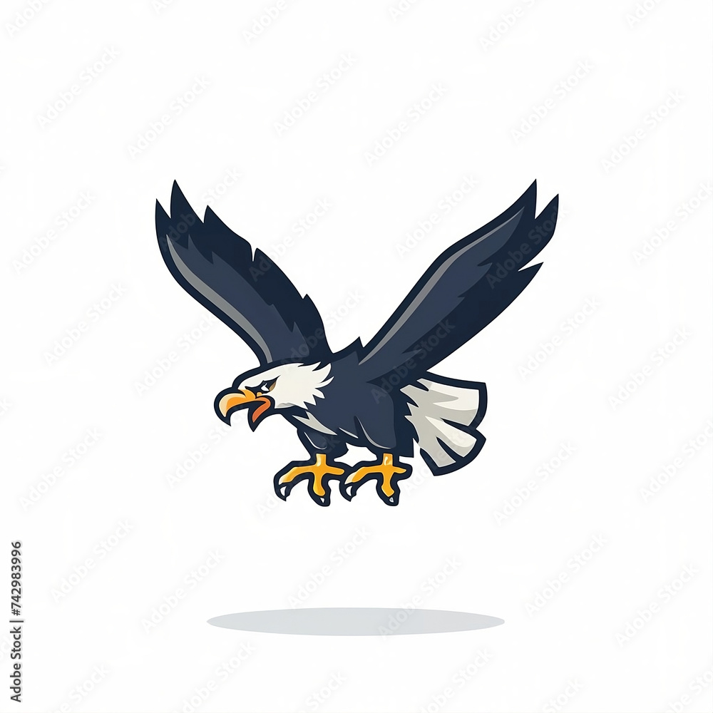 Obraz premium Vector illustration flat style eagle logo design, Premium quality logo