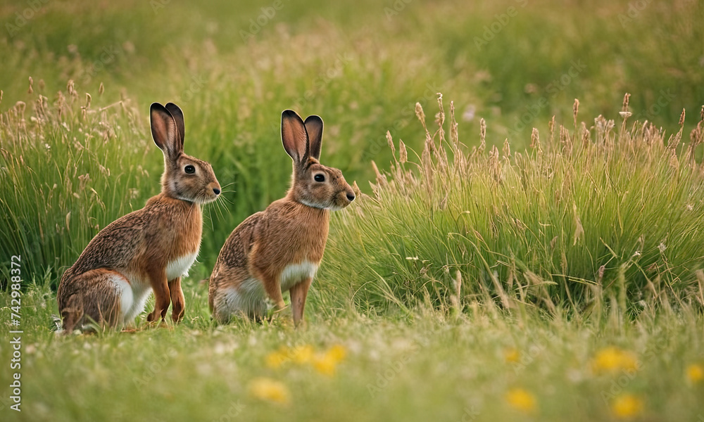Fototapeta premium rabbit in the grass