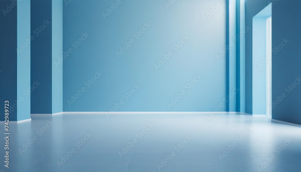 Minimalistic blue background for presentations, with a serene, empty light blue wall Minimalistic blue background for presentations, with a serene, empty light blue wall