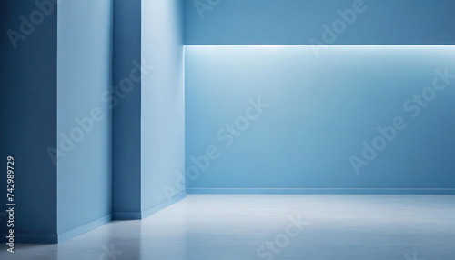 Minimalistic blue background for presentations  with a serene  empty light blue wall