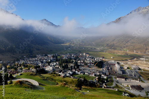 Hier baut der ägyptische Milliardär Swariri sein  teures Tourismusprojekt aufbaut. Andermatt, where the egyptian milliardaire is constructing a huge tourism resort in the heart oif the swiss alps. photo