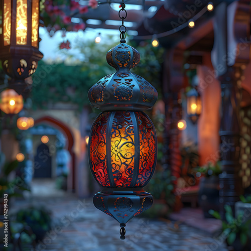 chinese lanterns 3d background image