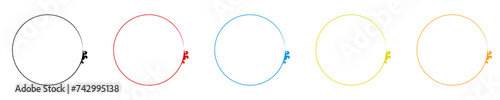 Decorative circle frames vector set. Round line art frame for design template.