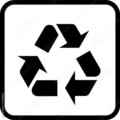 recycling icon vector. Symbol, sign, environment
