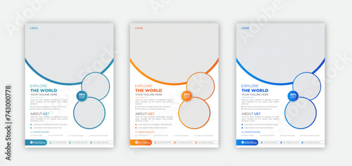 Travel poster or flyer pamphlet brochure design layout space. flyer template for travel agency	
