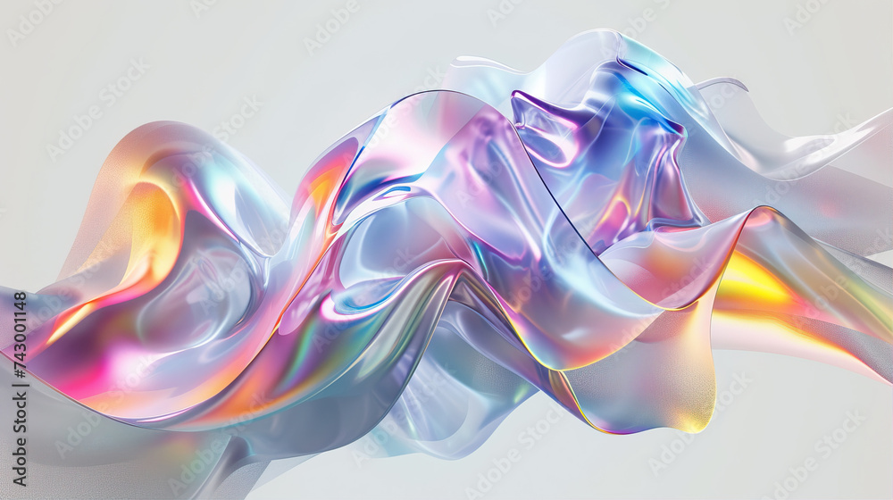 Abstract background with holographic color fabric
