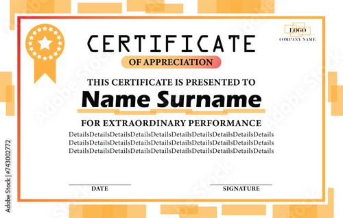 Award Certificate Design Template for Office and Business 23