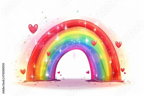 LGBTQ Pride artistic. Rainbow cerise colorful world peace diversity Flag. Gradient motley colored pottery LGBT rights parade festival thon diverse gender illustration photo