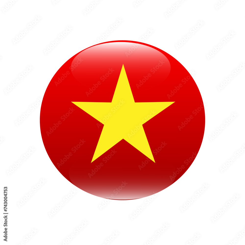 Round icon with flag of vietnam isolated on white