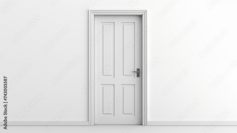 Minimalistic White Door in a Clean Interior Setting