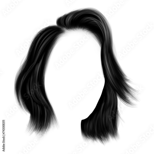 effortless bob haircut png free hand painted illustration photo