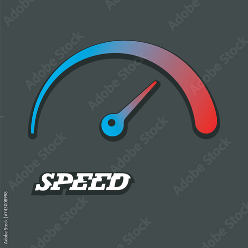 Speed logo template. Speedometer shape icon.
