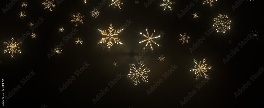 With Realistic Snowflakes Overlay On Light Silver Backdrop. Xmas Holidays With Realistic Snowflakes Overlay On Light Silver Backdrop. Xmas Holidays
