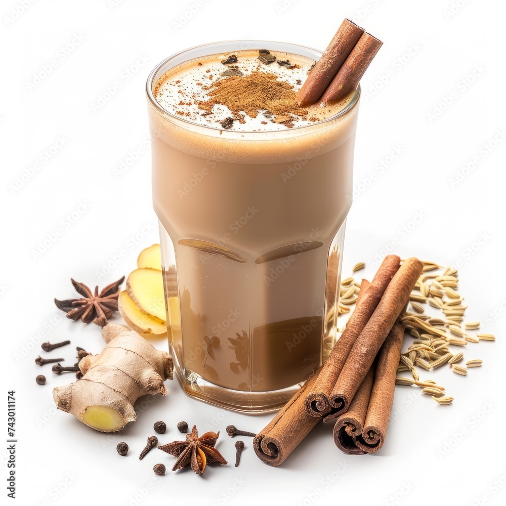 Lucky Lukes comic style high quality chai, Black tea dried ginger