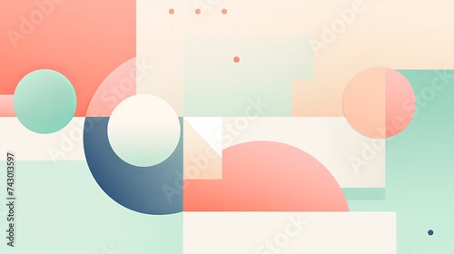 Vibrant abstract background with geometric shapes in pastel colors, ideal for modern design projects.