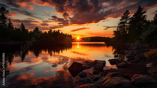  lake northern minnesota sunset