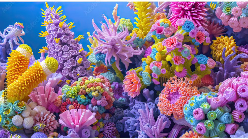Fototapeta premium Underwater flowers and corals 