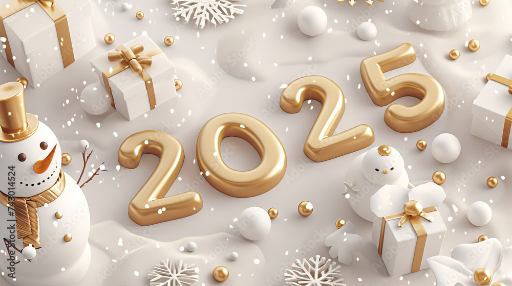 New Year background with golden number 
