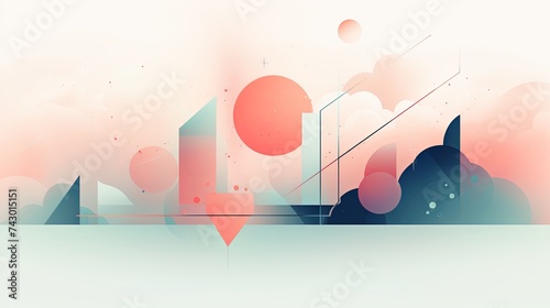Elegant abstract design with geometric shapes, dynamic lines, and pastel colors for a modern backdrop.