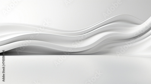 Abstract luxury white wave background. Abstract wavy texture for exhibition product. Beautiful stream of white wave, background. Generative AI