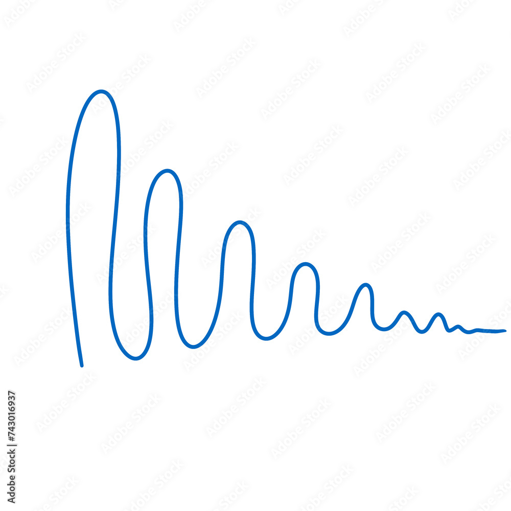 Blue Squiggle Wavy Line Curved Shape