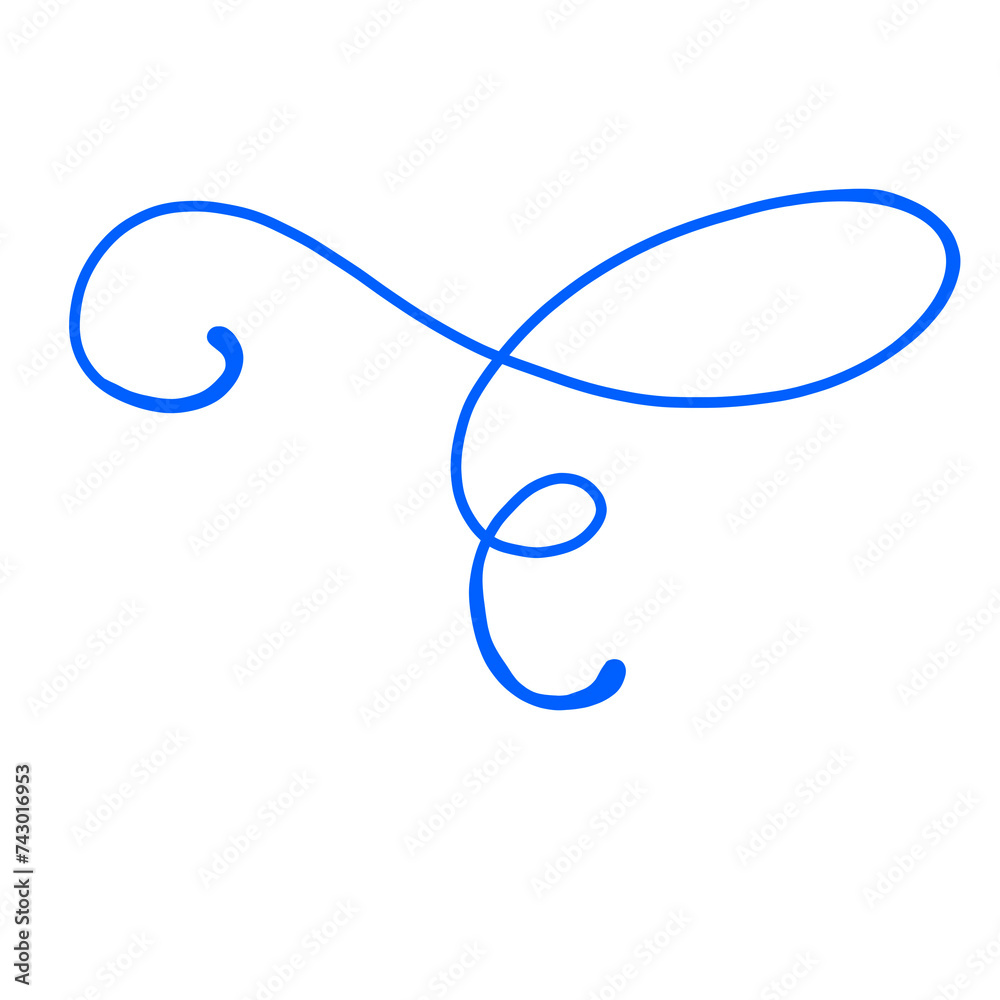 Blue Squiggle Wavy Line Curved Shape Blue Squiggle Wavy Line Curved Shape