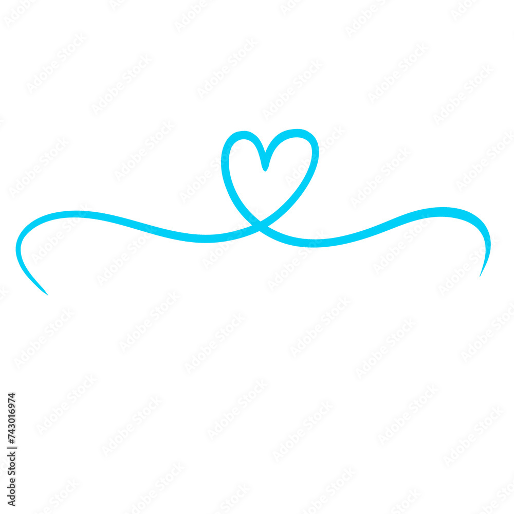 Blue Squiggle Wavy Line Curved Shape