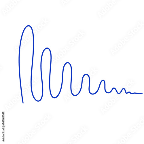 Blue Squiggle Wavy Line Curved Shape