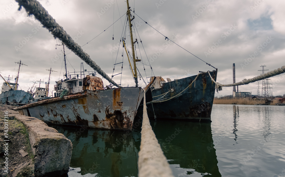 old ship ran aground in Ukraine