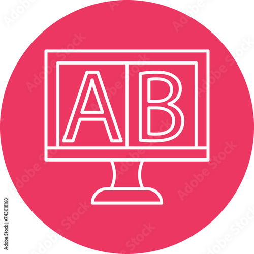 Ab Testing Line Circle Icon