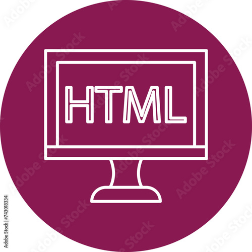 Html Line Circle Icon