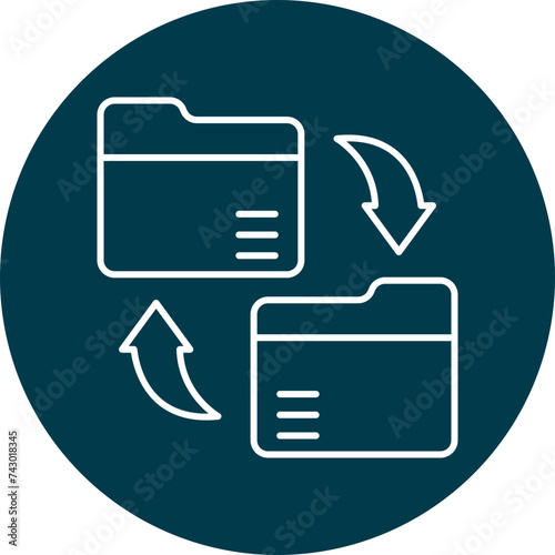 File Transfer Line Circle Icon