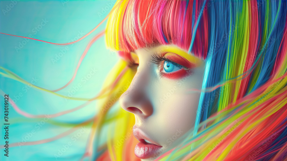 Girl with multi-colored hair
Girl with multi-colored hair