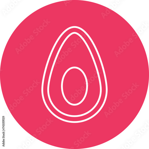 Avocado Line Circle Icon