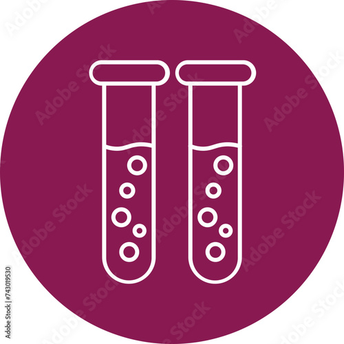 Test Tubes Line Circle Icon