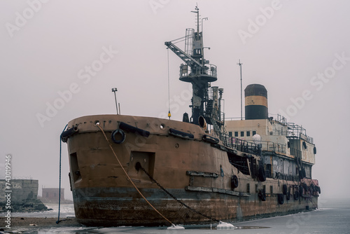 old ship ran aground in Ukraine © Sofiia