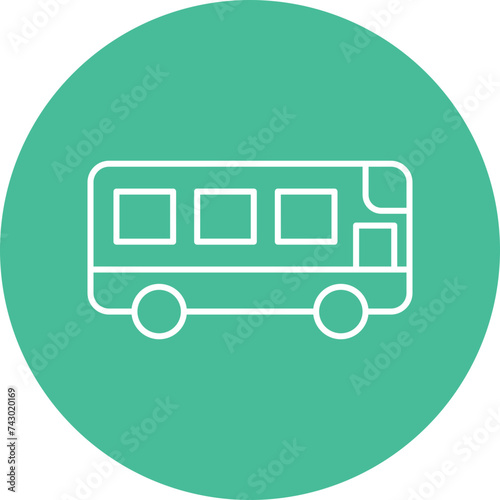 Bus Line Circle Icon