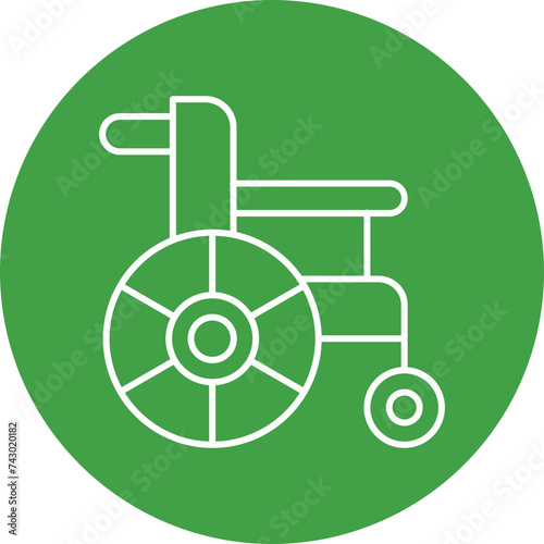 Wheelchair Line Circle Icon